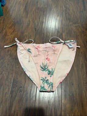 Old Navy Pink Tropical Tie-Side Bikini Bottoms